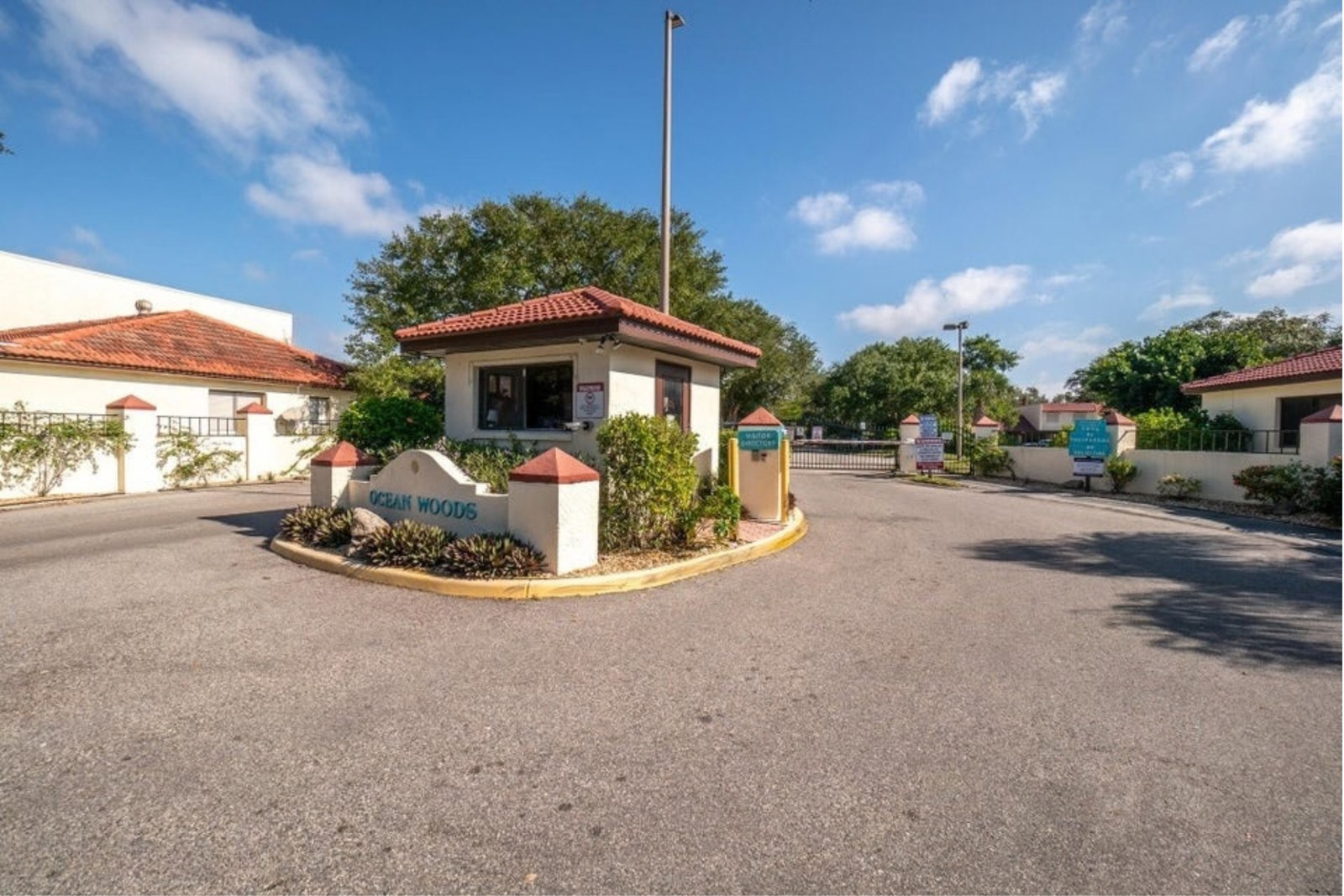 Gated entrance to the Ocean Woods community in Cape Canaveral FL
