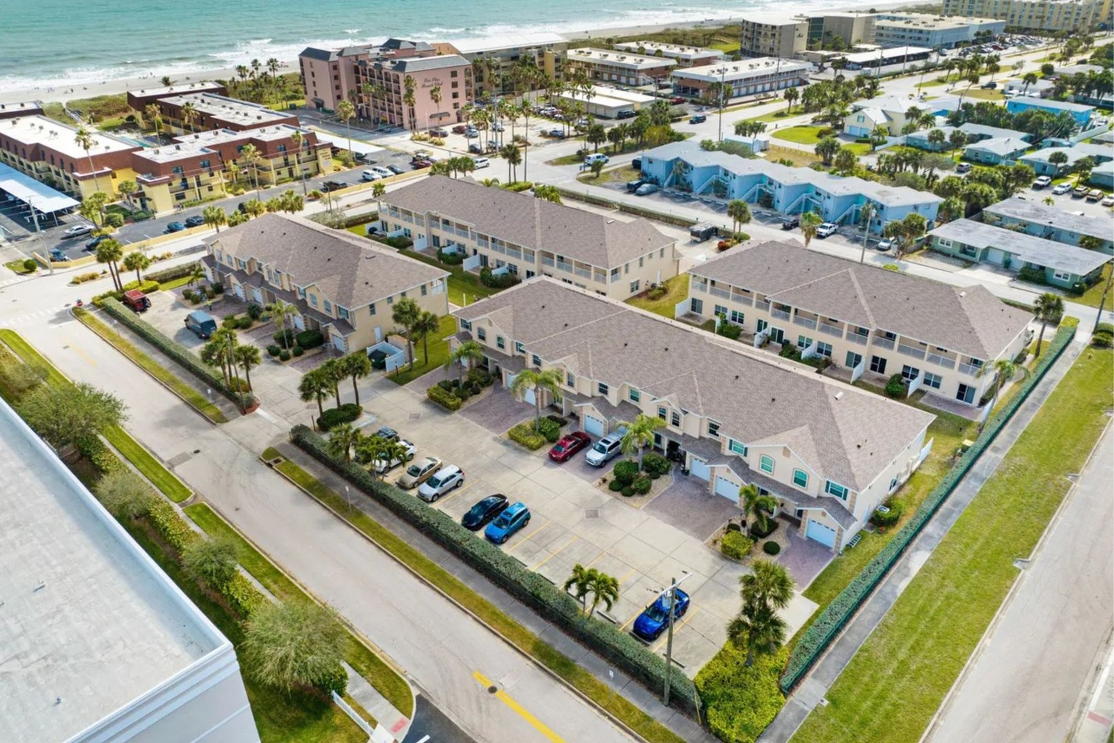 Aerial overview of the Villas by the Sea townhome community