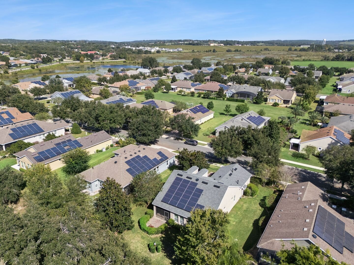 Aerial view of the Trilogy Orlando neighborhood around 374 Salt Marsh Ln