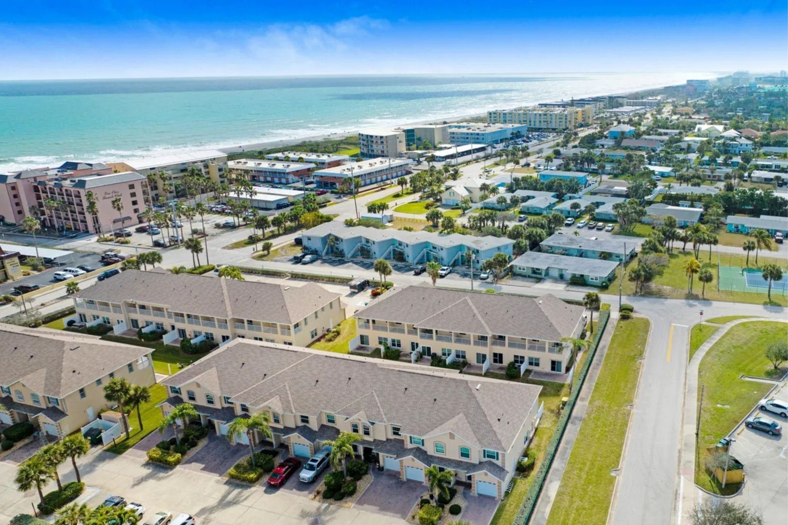 Aerial view of the Cocoa Beach coastline from 5201 Ocean Beach Blvd