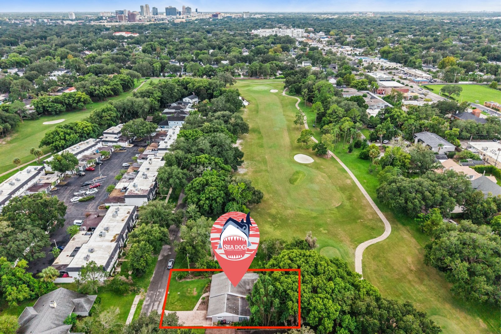 Aerial view showing 3306 Eagle Blvd's location along Dubsdread Golf Course in College Park