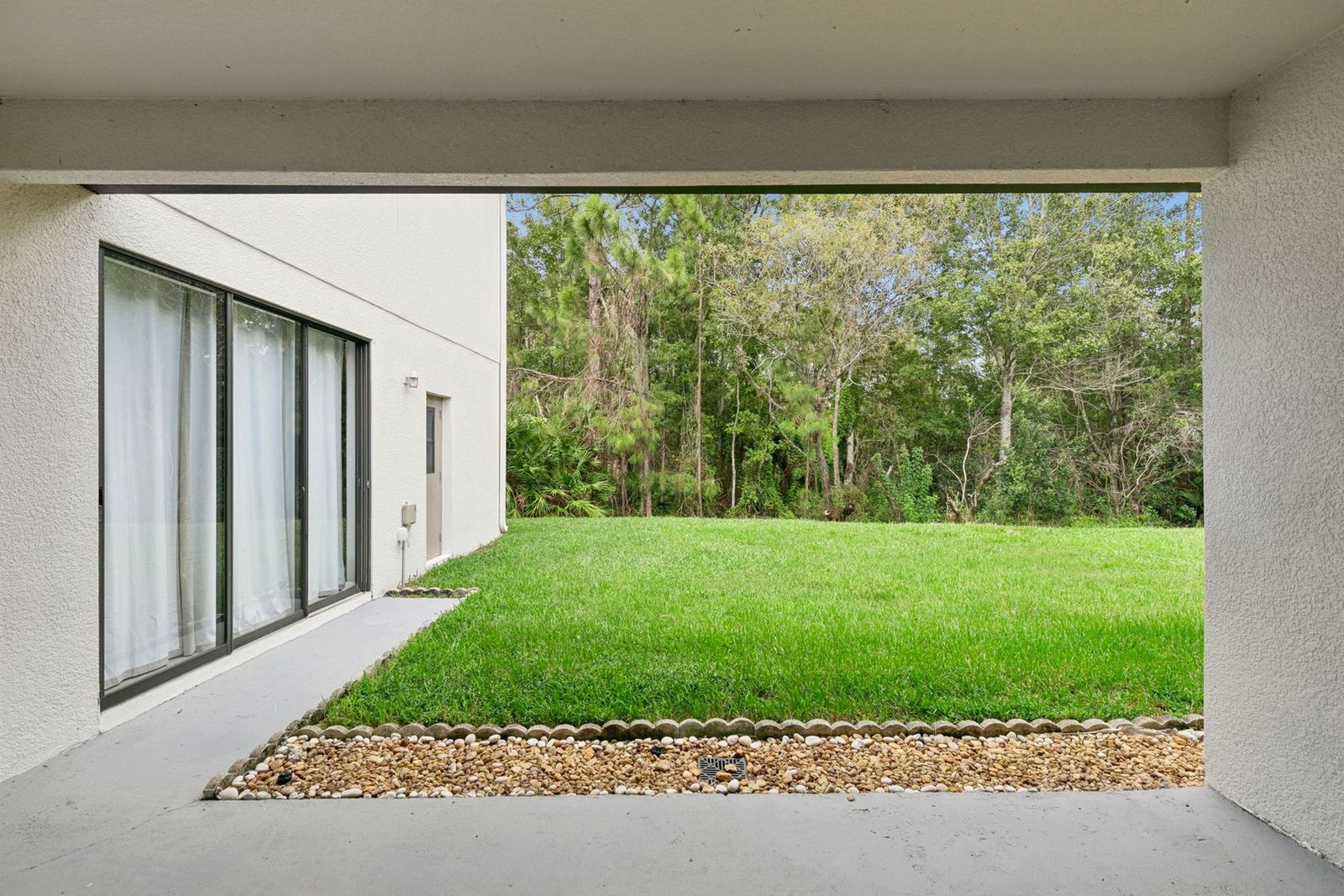 Backyard facing private conservation land