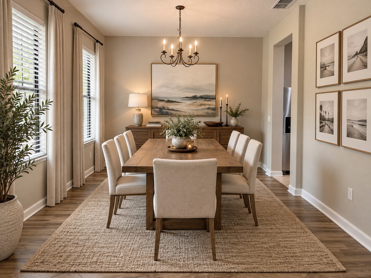 Virtually staged formal dining room at 10249 Park Row Ct