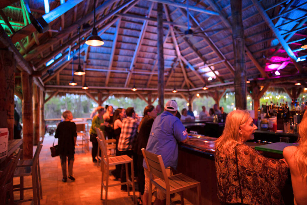 Tiki bar with waterfront atmosphere