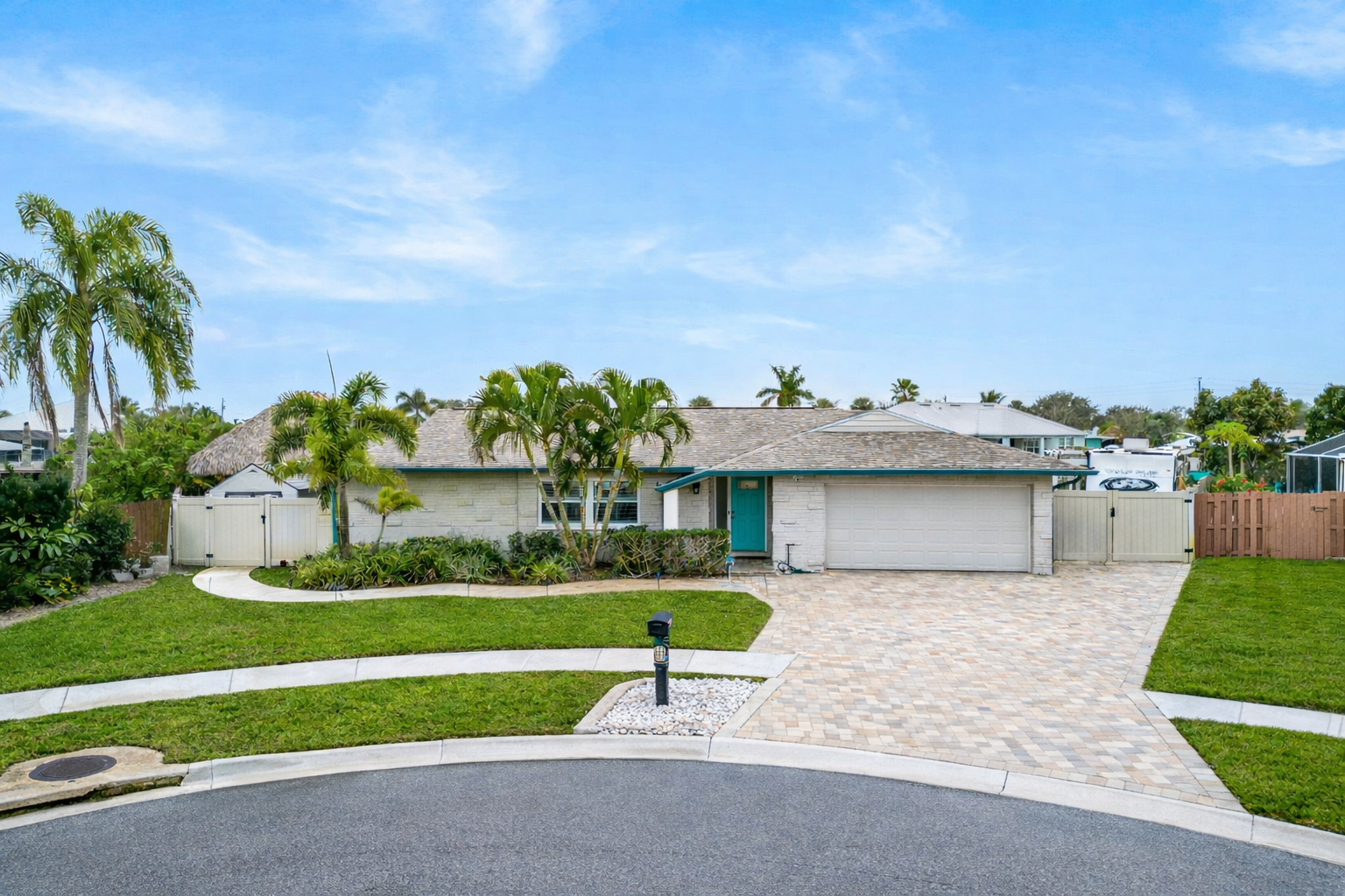 Front exterior view of 1710 Vega Ave from the cul-de-sac